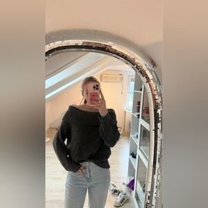 Pull&Bear Charcoal Off-Shoulder Sweater